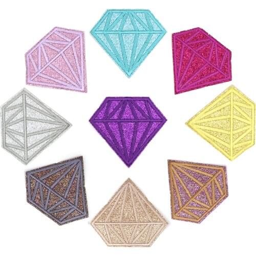9Pcs/lot Mixed Colors Diamond Patch Iron on Glitter Embroidered Patches Clothing Stickers Sewing Patch For T-shirt/Jeans DIY