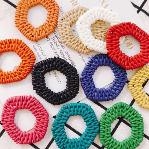 Acrylic Plastic Imitation Weave Pendant Accessories Eardrop Necklace Charms Jewelry Finding Diy Material 8pcs