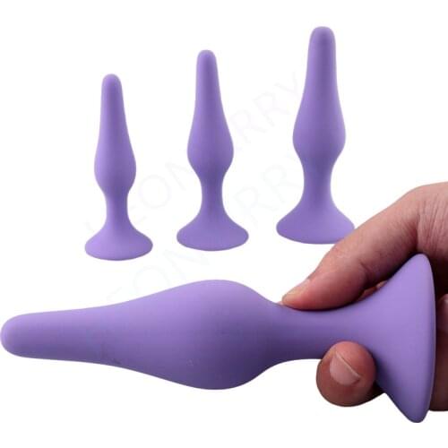 S/M/L/XL Comfortable Silicone Anal Plug Suction Cup Beads Butt Plug Anus Dilator No Vibrator Sex Toys for Men Women Adult Games