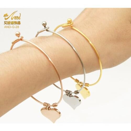ANIID Fashion Stainless Steel Heart Bracelets For Women Coff Bangles Charm Jewelry Gold Designer Female Wholesale Party Gifts