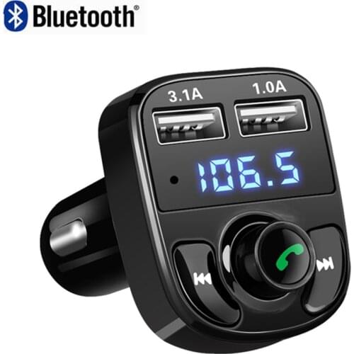 Car FM Transmitter Aux Modulator Bluetooth Car Kit Car Audio MP3 Player with 3.1A Quick Charge Dual USB Car Charger