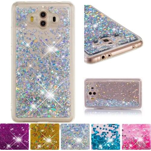 Glitter Case for Huawei Mate 10 Mate10 Cute Dynamic Liquid Bling Quicksand Silicone Cover ALP-L09 ALP-L29 Fitted Phone Cases