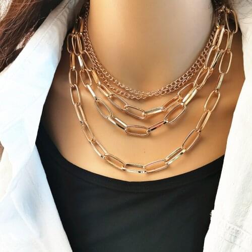 Multi Layer Lover Brand New Gold Padlock Pendant Necklace For Women Men Punk Link Chain Necklace Friendship Gift Jewelry