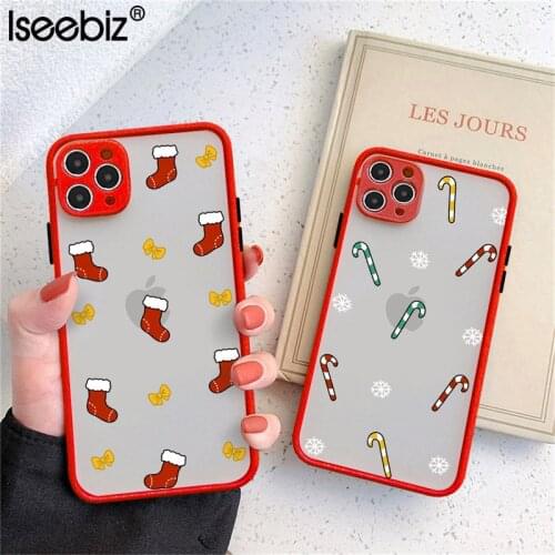 Christmas Snowman Socks Phone Case For iPhone 11 12 13 Mini Pro Max X XR XS 7 8 Plus SE 2020 Santa Claus Shockproof Soft Cover