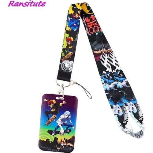 Ransitute R2204 Anime Skater Boy Lanyards ID Badge Holder Bus Pass Case Cover Slip Bank Credit Card Holder Strap Cardholder