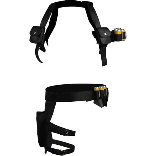 COSTHEME Overwatch Soldier 76 Black PU Leather Belt, Officially Licensed, Holster Props Full Set