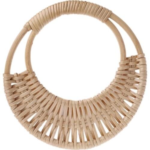 94PF Wooden Rattan Bag Handle Replacement for DIY Making Purse Handbag Tote