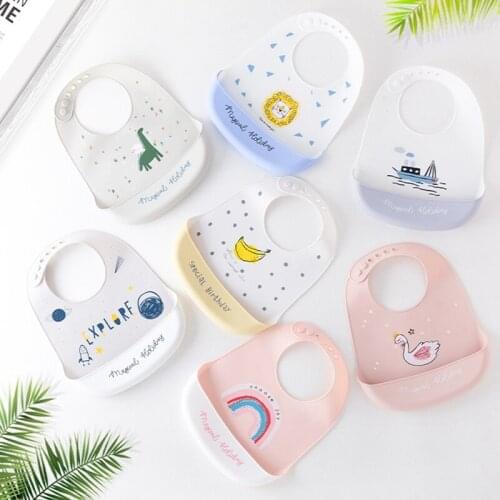Baby Bib for Girl Boy Soft Silicone Waterproof Dripping Bibs Newborn Adjustable Burp Cloths Infant Saliva Towel Cute Baby Scarf