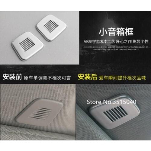 For Jeep Compass 2017 2PCS ABS Chrome Car Interior Stereo Audio Speaker Microphone Cover Trims Car Styling Accessories