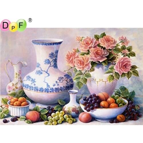 DPF Diamond Embroidery Flowers and fruit Diamond Painting Cross Stitch Picture Of Rhinestone full Square Diamond Mosaic decor