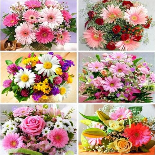 Evershine 5D DIY Diamond Embroidery Daisy Cross Stitch Kit Full Square Round Diamond Painting Flower Mosaic Wall Decoration