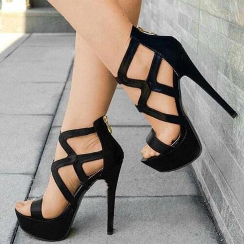 FGHGF 2019 new, plus-size, summer sexy womens stiletto 16cm fashion stripper party stiletto womens platform sandals