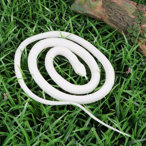Fake Snake Simulation Snake Realistic Snake Prank Prop Cosplay Props Tricky Playthings for Kids Children (White)