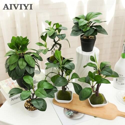 Simulation Plant Potted Bonsai Artificial Green Creative Decorative Garden Home Decor Desktop Balcony Plants Decoracion