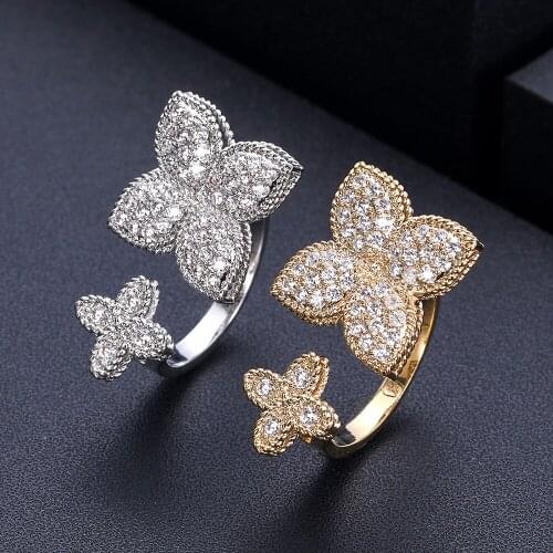Jankelly Square Flower Stackable Rings for Women Wedding CZ Finger Rings Beads Charm Ring Bohemian Beach Jewelry