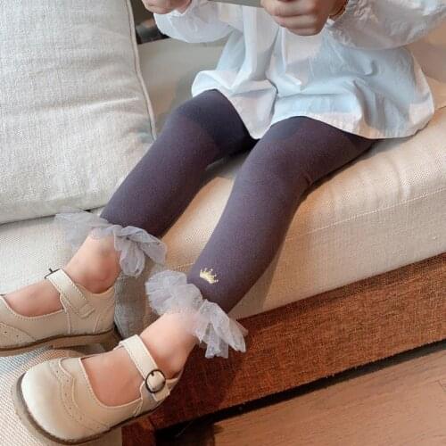 Girls Leggings pants trousers childrens baby kids girls lace new leggings pants little girls spring thin casual pants P4 101