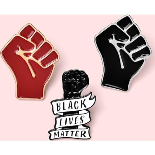 Fashion Black Lives Matter Lapel Pins Anti-racism Fist Brooches Badges Gifts for Friends Wholesale jewelry
