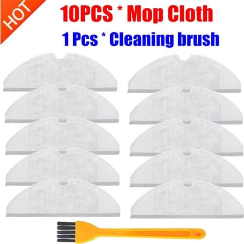 10pcs Mop Cloths Pads Washable Cloth Mopping Pad for Xiaomi Generation 2 Roborock S50 S51 S55 S5 Vacuum Cleaner Spare Parts