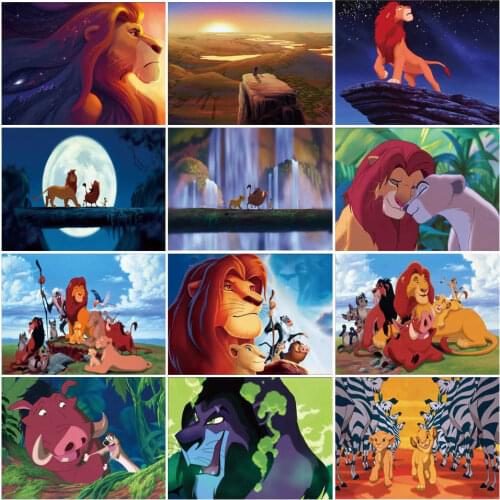 Disney Cartoon Simba The Lion King Wall Art Canvas Painting Nordic Posters and Prints Wall Pictures for Living Home Decor