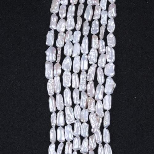 Natural freshwater pearls top-drilled white biwa pearl strand