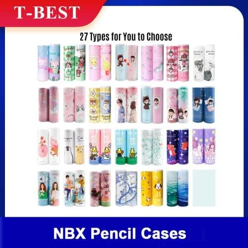 NBX Pencil Cases Multifunctional Standing Pencil Case Organizer Double Layer Cylindrical with Mirror Erasable Notepad Calculator
