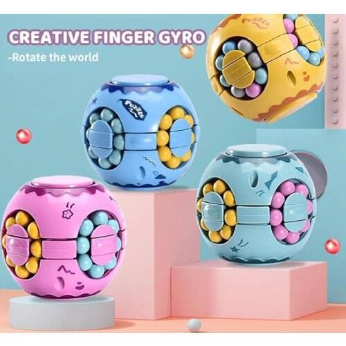 2021 New Creative Fingertip Irritability Decompression Intelligence Cube Childrens Intelligence Development Magic Bean Toy Gift