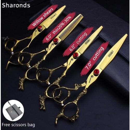 6 Inch flying dragon cut fat cut scissors set hairdressing scissors