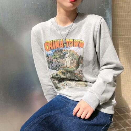 UNUTH Girls Soft Cotton O Neck Pullover 2021 Sprung-autumn Fashion Ladies Casual Loose Pullover Female Printed Pullover Top