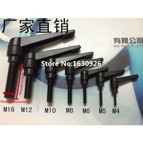 Free shipping Machinery 0.24" Threaded Clamping Lever Adjustable Handle