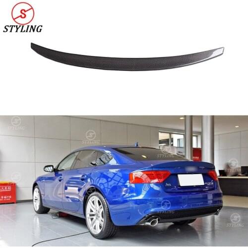 A5 Spoiler S Style Sedan For Audi 2010 2011 2012 2013 2014 2015 2016 A5 Carbon Fiber rear Bumper spoiler Rear trunk wing 4-Doors