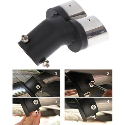 Stainless Steel Universal Car Modified Double Exhaust Pipe Rear Muffler Tail Tip