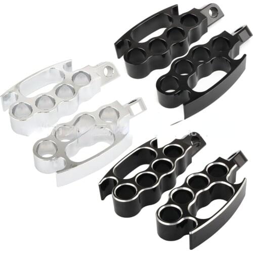Universal Motorcycle Foot Peg Footrest Pedal Black & Chrome CNC Aluminum For Harley fxcw ce fxs xl883n xl1200n xl1200x Etc