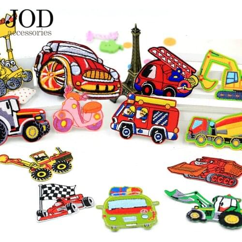 Embroidered Car Iron on Patches for clothing Children jeans DIY Badge Fabric Stickers Applique Embroidery Patch For Clothes