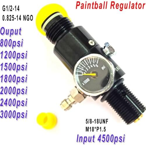 High Quality 4500psi Pressure Regulator Paintball HPA Tank High Compressed Regulating Valve Output Male Connector 5/8-18unf