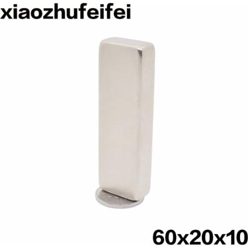 1/2/5Pcs N50 60x20x10 Neodymium Magnet 60mm x 20mm x 10mm NdFeB Block Super Powerful Strong Permanent Magnetic imanes