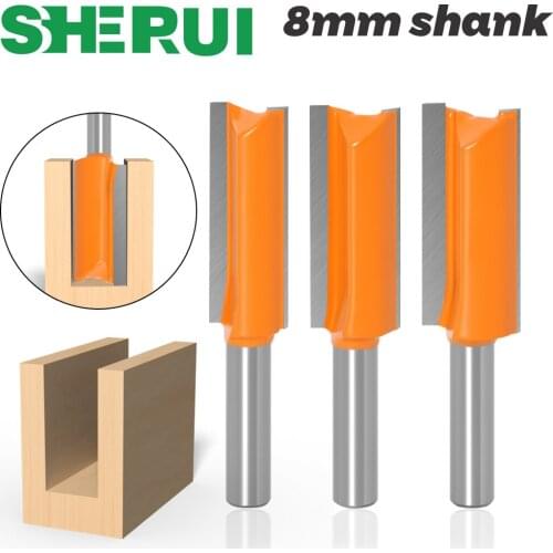 1pcs 8mm ShankThe diameter of 14mm Double Flute Straight Bit Milling Cutter for Wood Tungsten Carbide Router Bit Woodwork Tool
