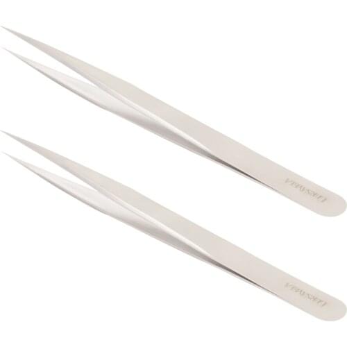 CURSAVELA Anti-static ESD Eyelash Tweezers Straight Stainless Steel 1pcs Easy Fan Lashes Extension Picker Makeup Tools Accessory