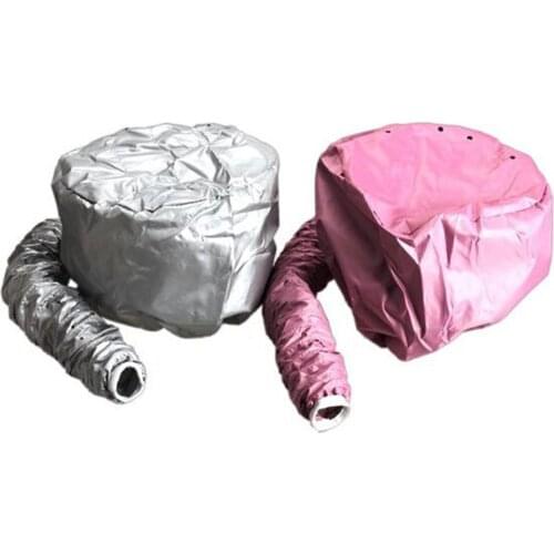 1pcs Hair Dryer Nursing Caps Dye Hairs Modelling Heating Warm Air Drying Treatment Cap Home Safer Than Electric Silver Pink