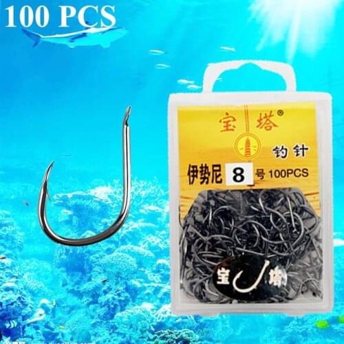 100pcs/pack high Carbon Steel Fishing Hook Fishhooks Durable Pesca Iseama Jig Head Stainless Hooks Barbed Basic