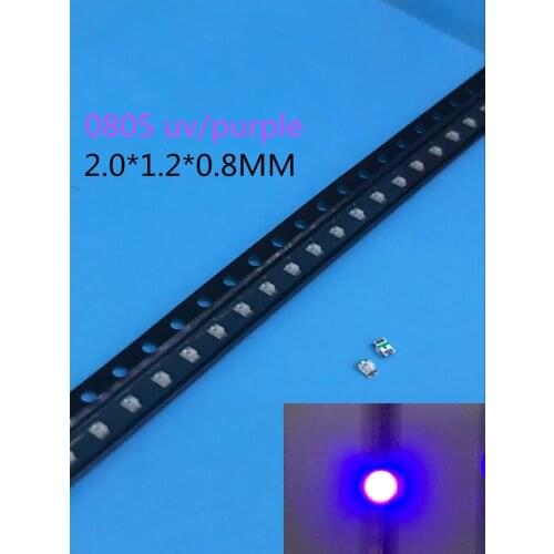 1000pcs/LOT SMD SMT UV/Purple 0805 Super bright LED lamp light 2.0*1.2*0.8mm 390-410nm smd 0805 led 0805 uv 0805 purple