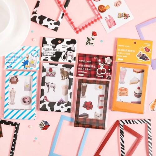 23 Sheets Photo Frame Scrapbooking Kawaii Stickers Aesthetic Paper Cute Sticker Flakes Korean Stationery Idol Card Decorative