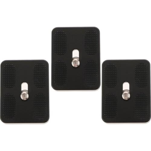 3Pack 50mm/1.96 inch QR Quick Release Plate for Benro Arca Swiss Camera Tripod Ball Head with 1/4inch Screw - Black