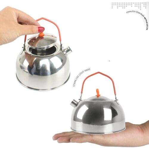 0.6L outdoor 304 stainless steel mini kettle camping picnic hiking fishing coffee pot portable teapot
