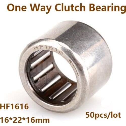 50pcs/lot HF1616 16*22*16mm One way bearing Drawn Cup One Way Clutch Needle roller Bearing Single Way Needle Bearing