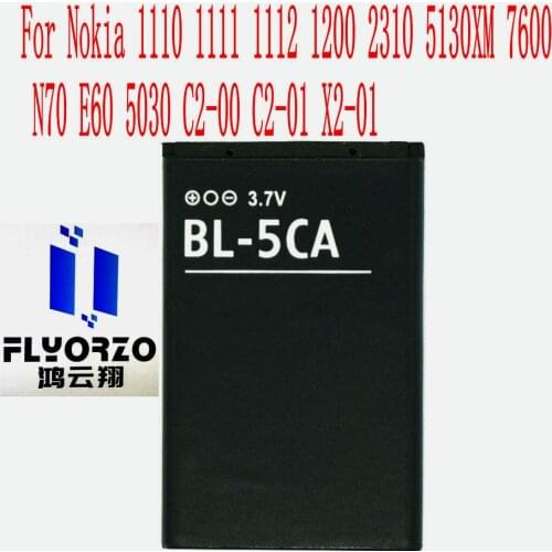 100% Brand new High Quality 700mAh BL-5CA Battery For Nokia 1110 1111 1112 1200 2310 5130XM 7600 N70 E60 5030 C2-00 Mobile Phone