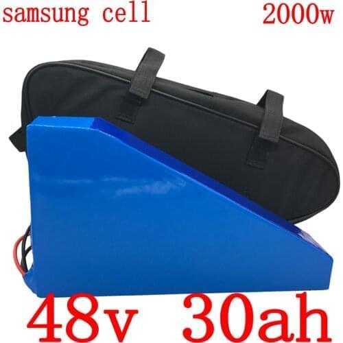 48V 1000W 1500W 2000W E-Bike Battery 48V 15AH 18AH 20Ah 25AH 26AH 30AH Triangle Electric Bicycle Battery Pack use Samsung Cell