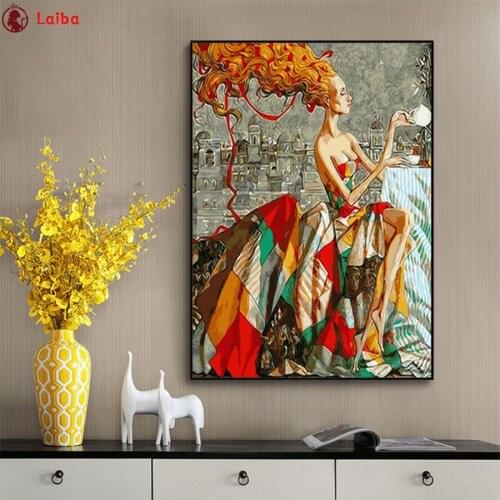 New diamond embroidery Nordic abstract retro portrait art mosaic diamond paintings full square round drill stitch cross