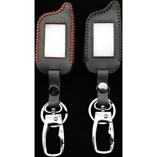 ST-7A Russian LCD Remote Control Genuine Leather Case Cover for CENMAX ST7A 7A LCD Keychain Car Remote 2-Way Car Alarm System