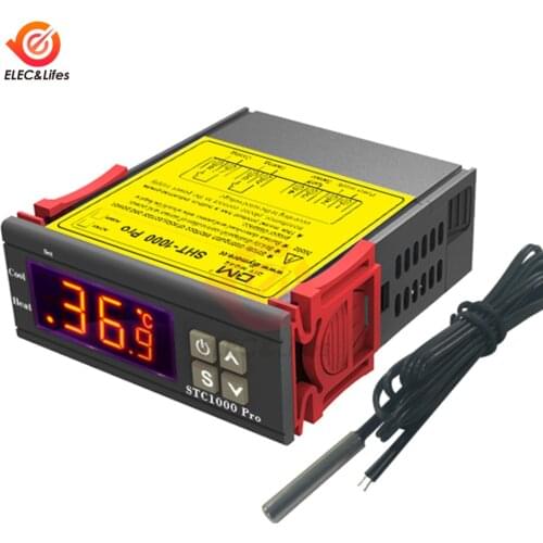 STC-1000 Pro LED Digital Thermostat Temperature Controller Relay Control Thermoregulator Heating/Freezer STC 1000 12V 24V 220V