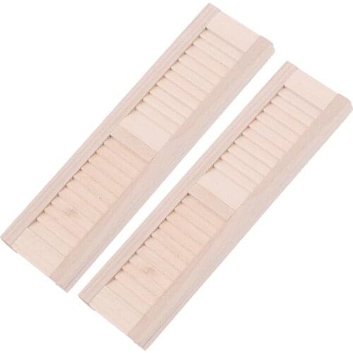 2Pcs/Set 1:12 DIY Handmade Wooden Shutters Window Furniture Accessories Toys for Children Miniature Dollhouse